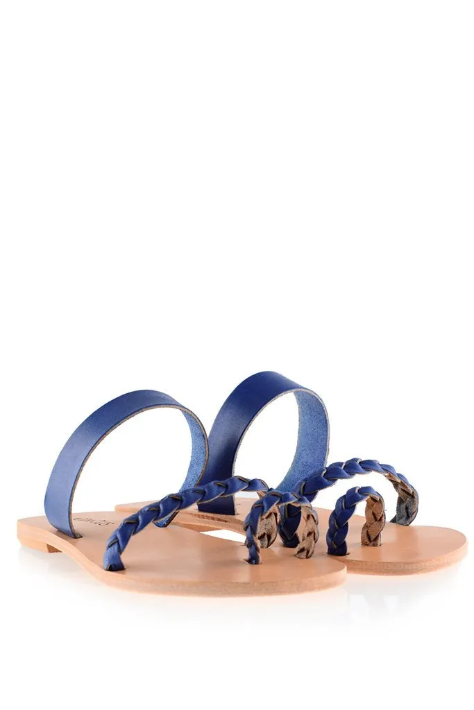 AGNOTIS Blue Leather Sandals