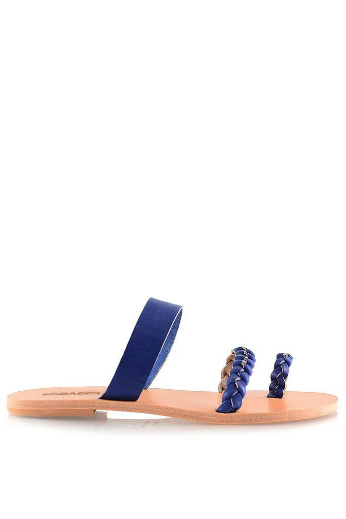 AGNOTIS Blue Leather Sandals