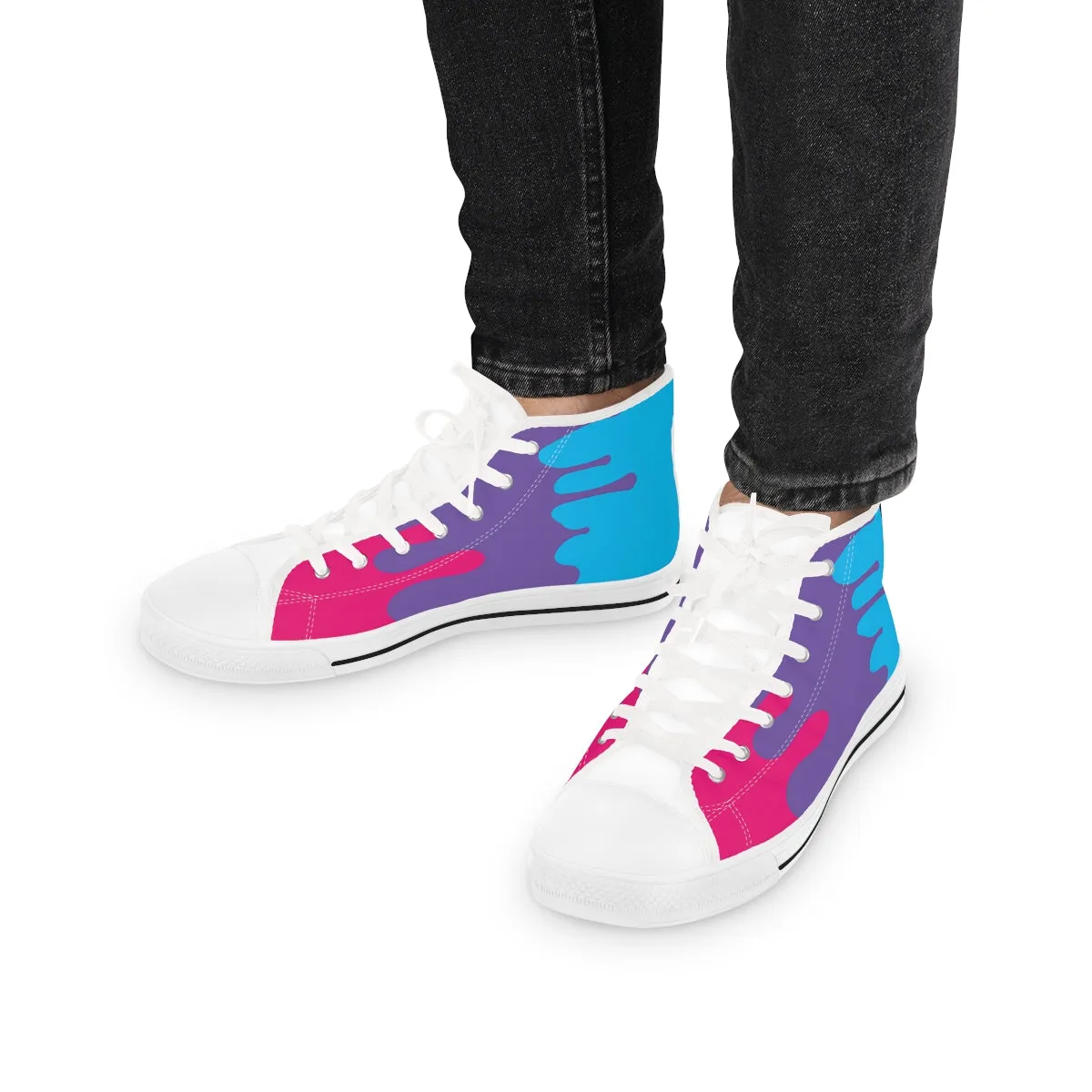 Androgyne Drip Rainbow Flag LGBTQ High Top Sneakers Unisex Size