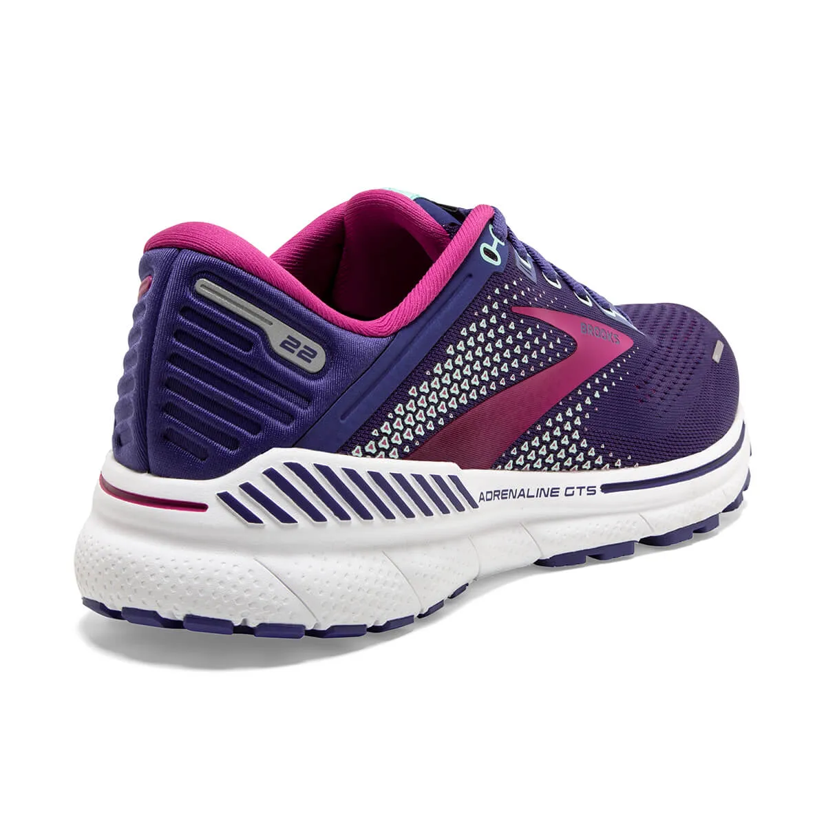 Womens Brooks Adrenaline GTS 22 Running Shoes - Navy/Yucca/Pink