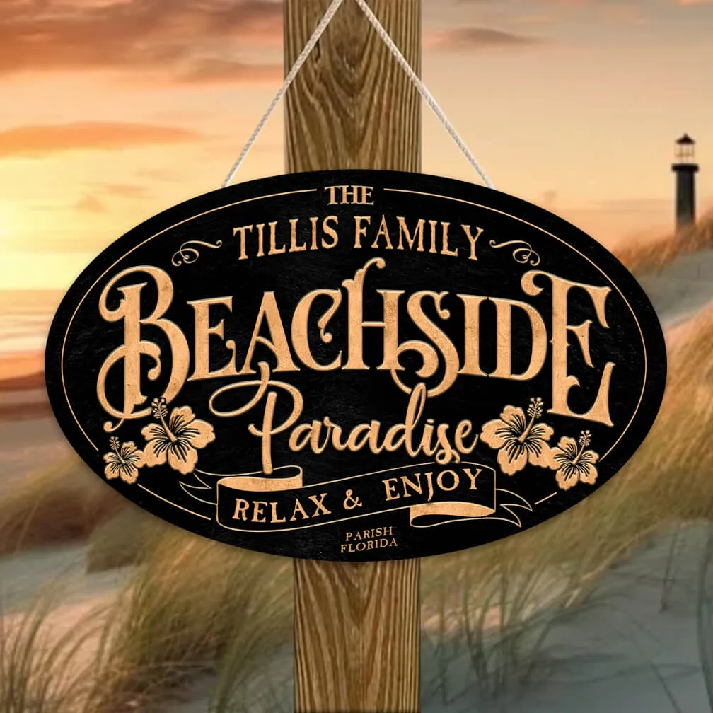 Coastal Decor - Beachside Paradise Beach House Sign