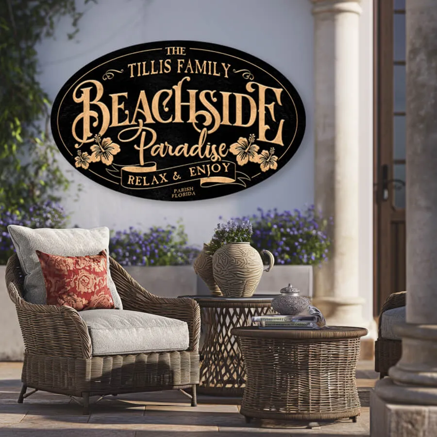 Coastal Decor - Beachside Paradise Beach House Sign