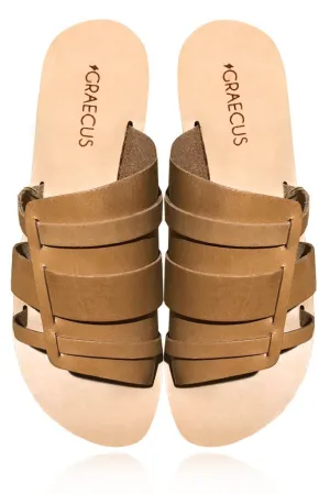 Desmi Beige Leather Sandals