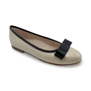 Emma- Women's Ivory Patent Leather Ballerina Flat Shoes