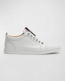 Fique A Vontade Christian Louboutin Leather Low Top Sneakers with Red Sole