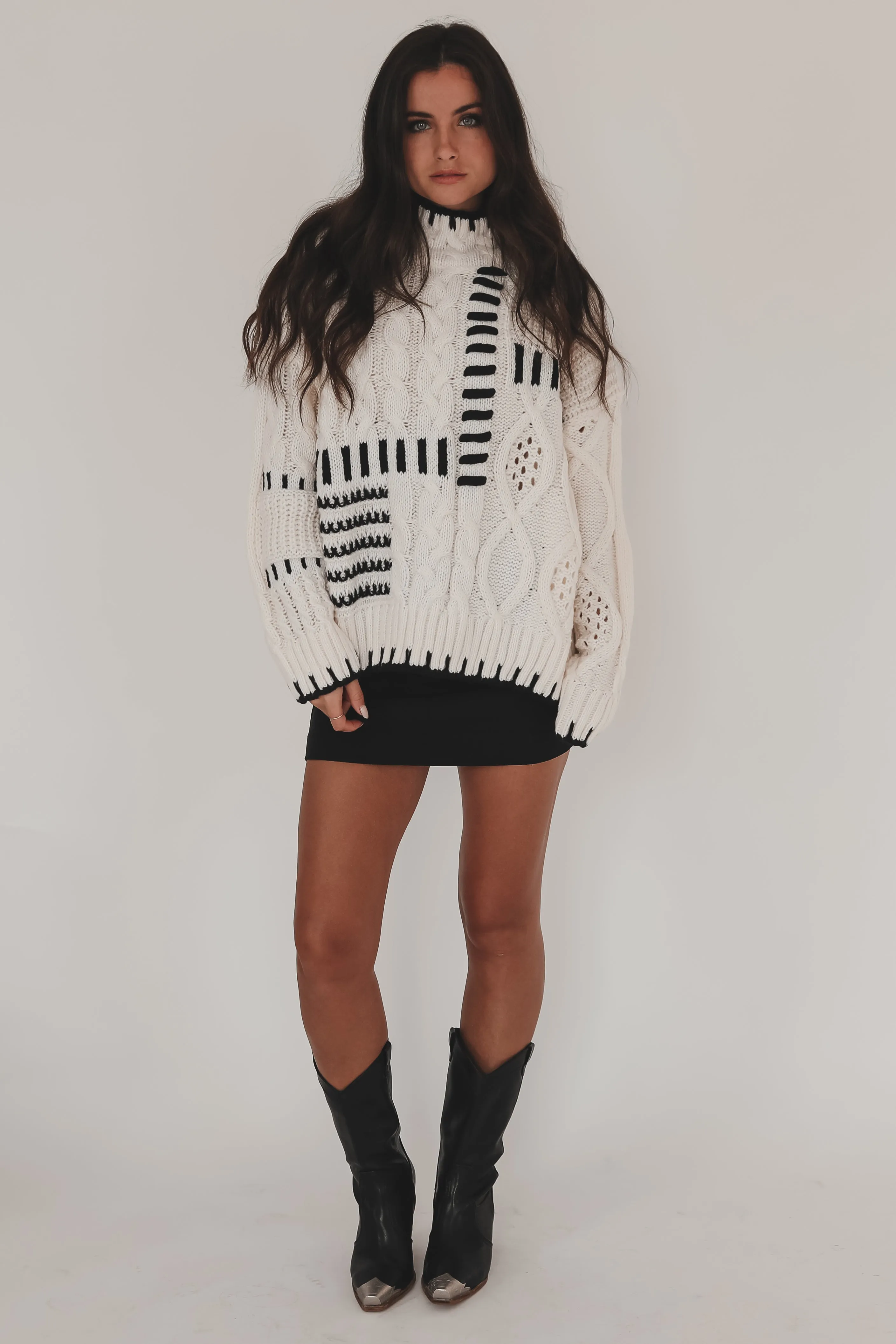 I Spy Ivory Knit Sweater Top