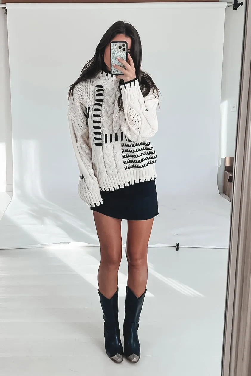 I Spy Ivory Knit Sweater Top