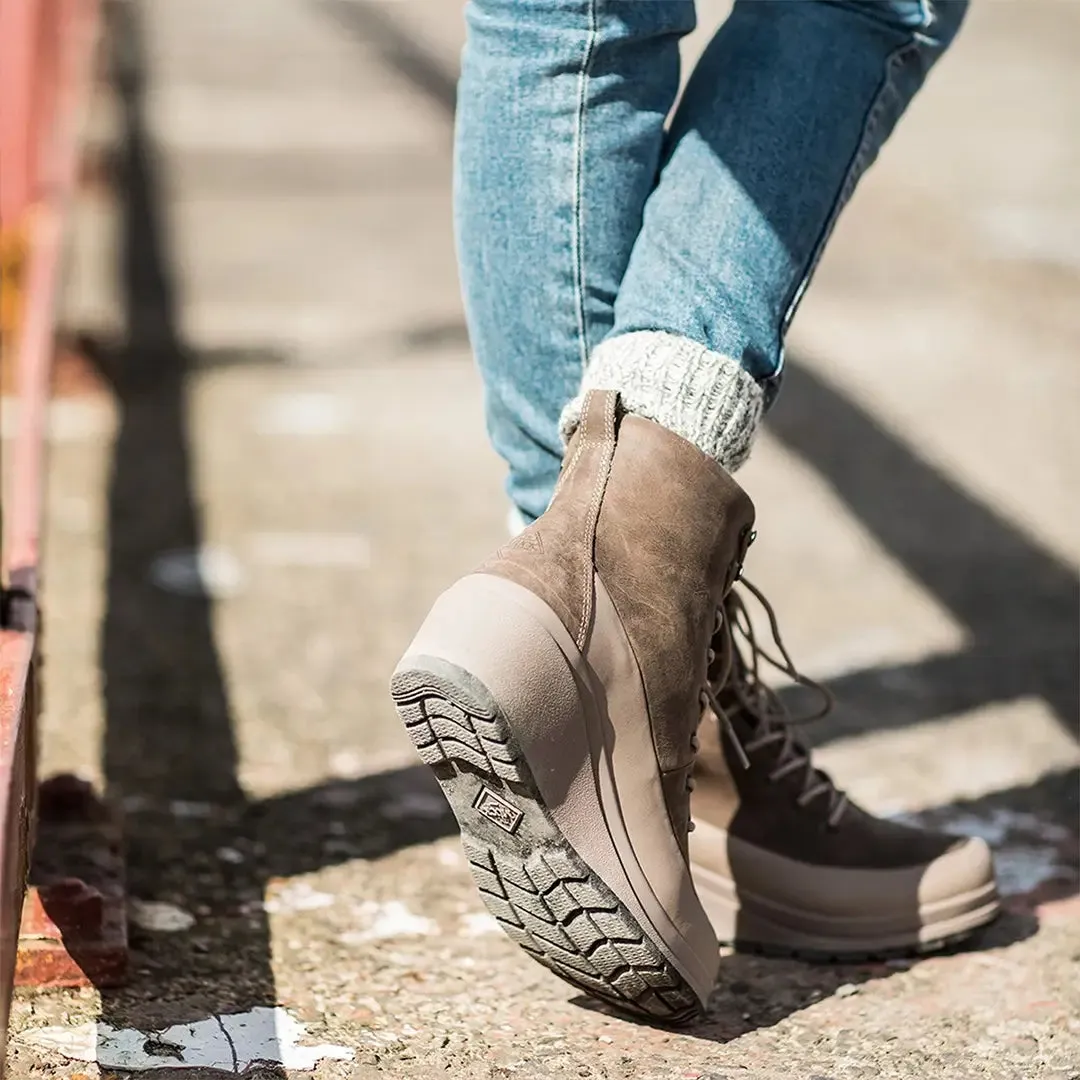 Liberty Leather Wedge Ankle Boots - Taupe by Muckboot