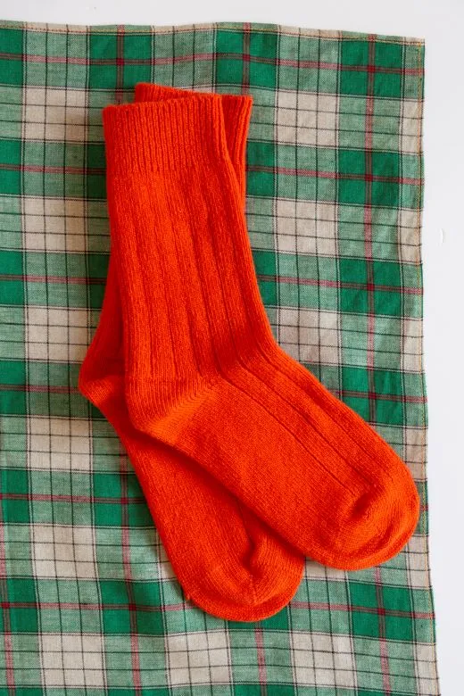 Orange Cashmere Socks