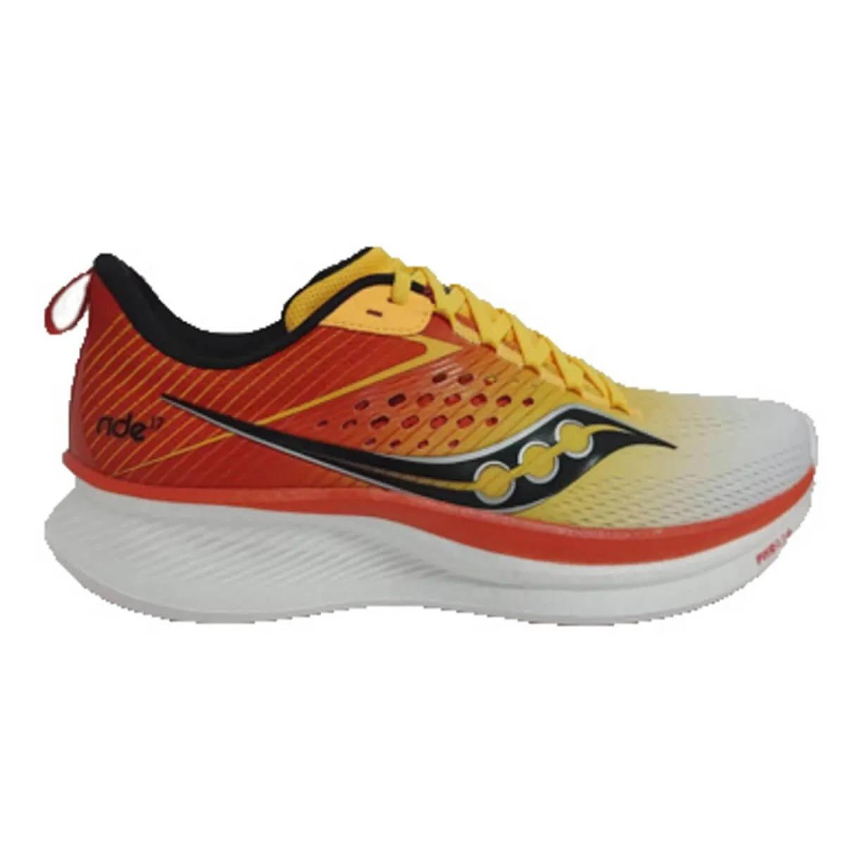 Saucony Ride 17 Mens Running Shoes in White/Vizi Gold Color