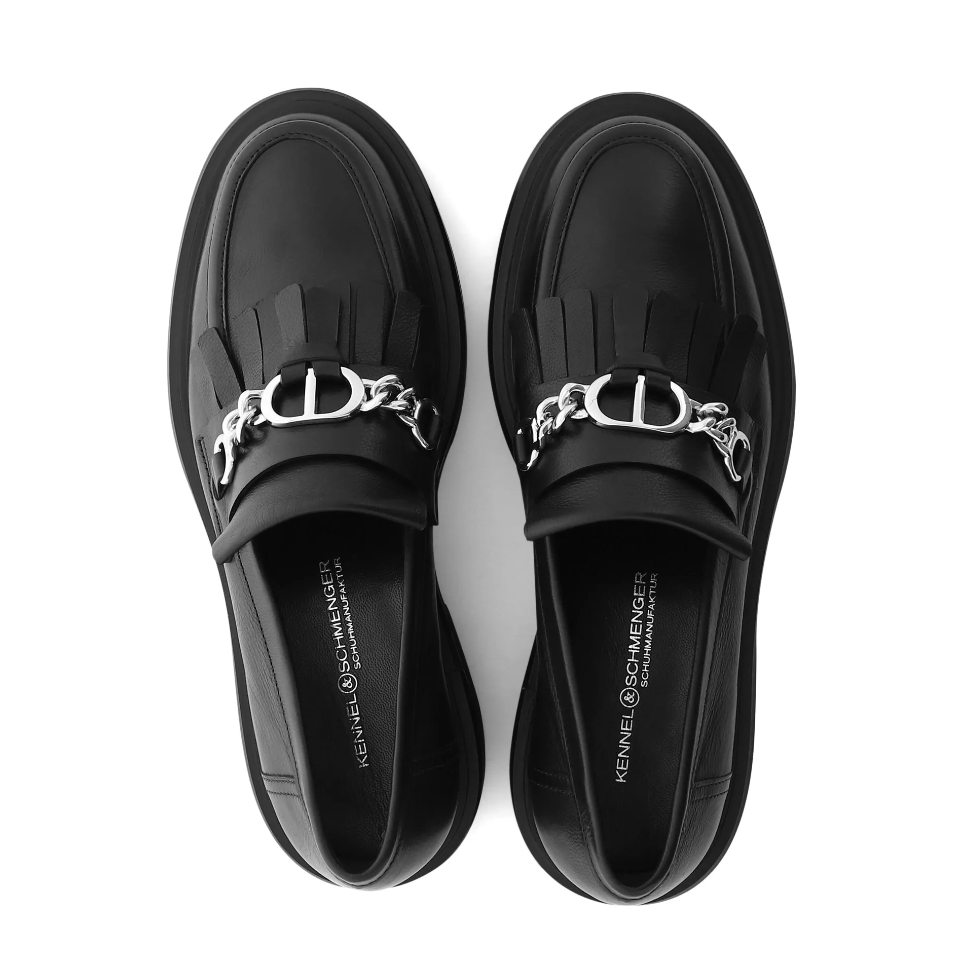 Schwarz Black Mara Loafers With Silver Chain