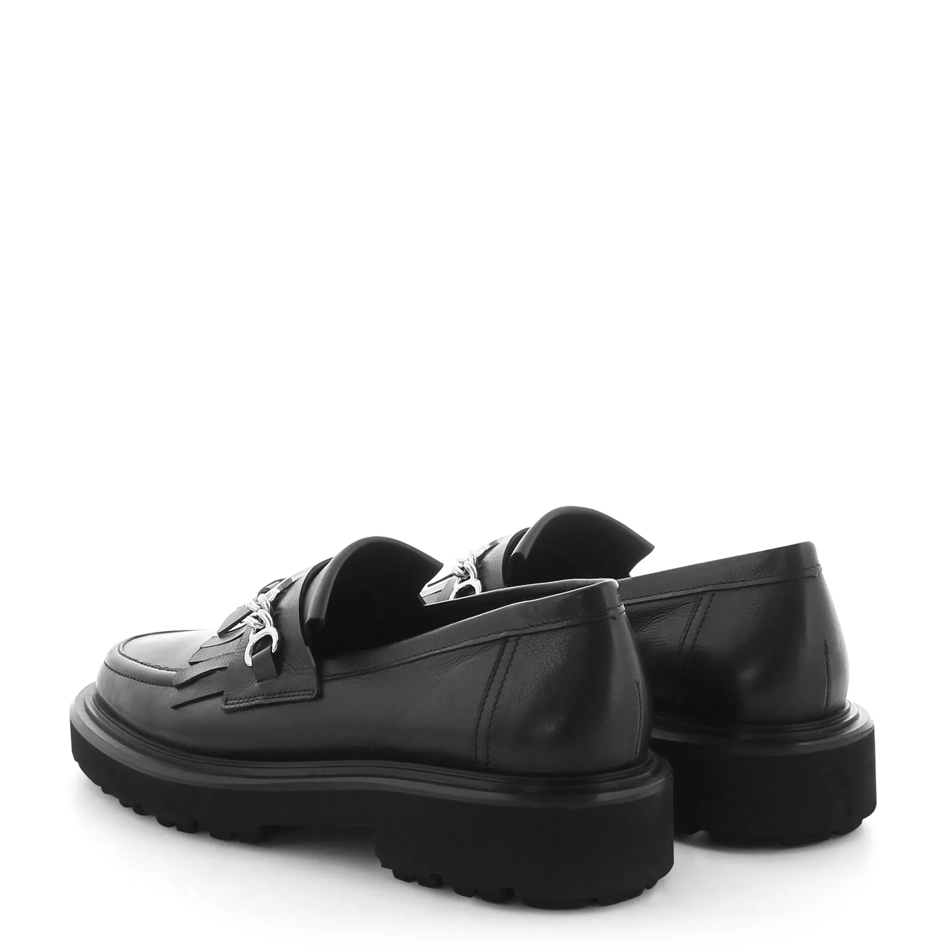 Schwarz Black Mara Loafers With Silver Chain