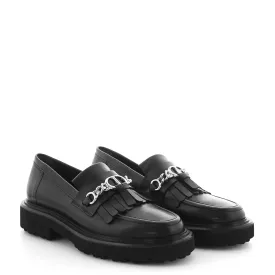 Schwarz Black Mara Loafers With Silver Chain