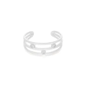 Sterling Silver Diamond Set Toe Ring