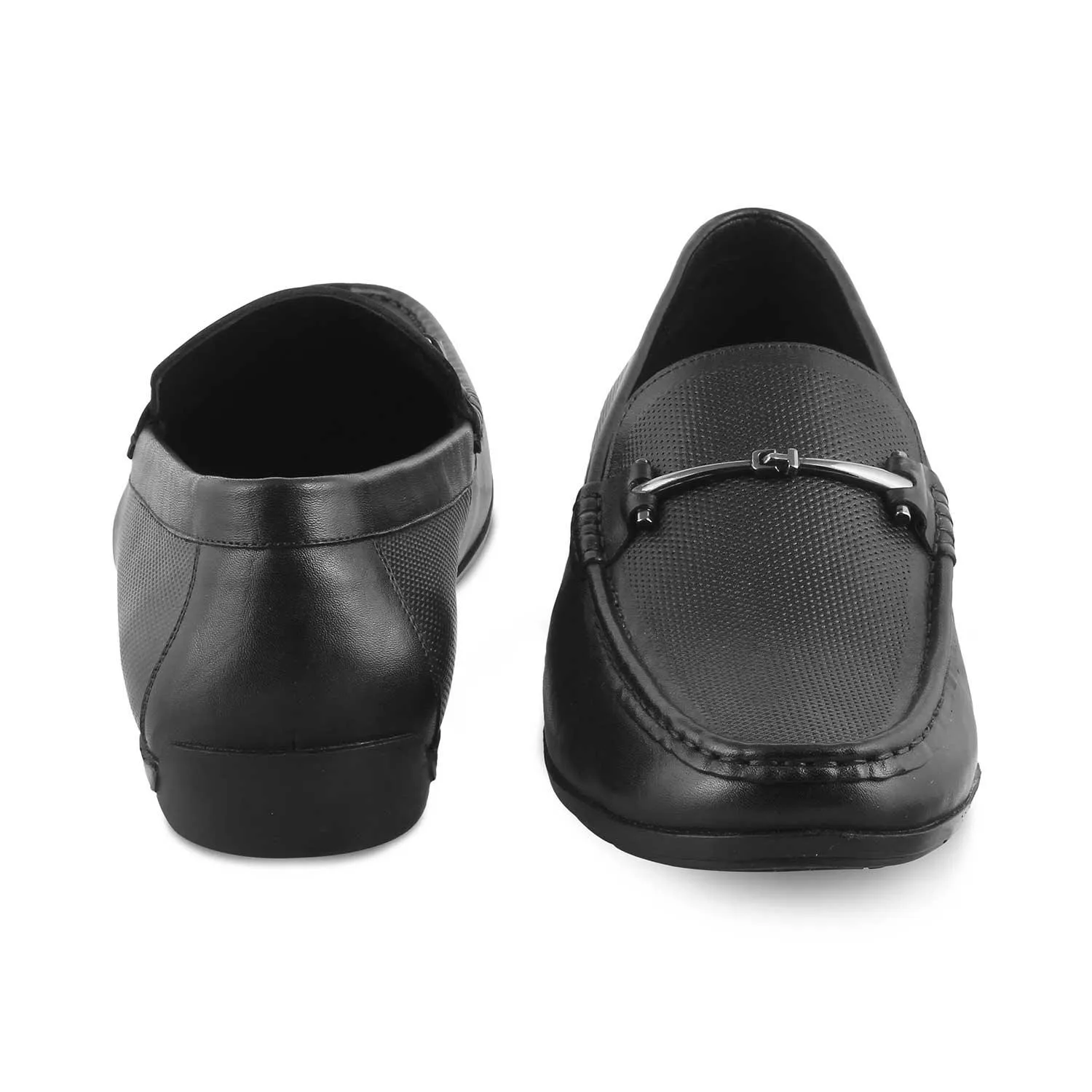 The Nimbia Black Men's Leather Loafers Tresmode