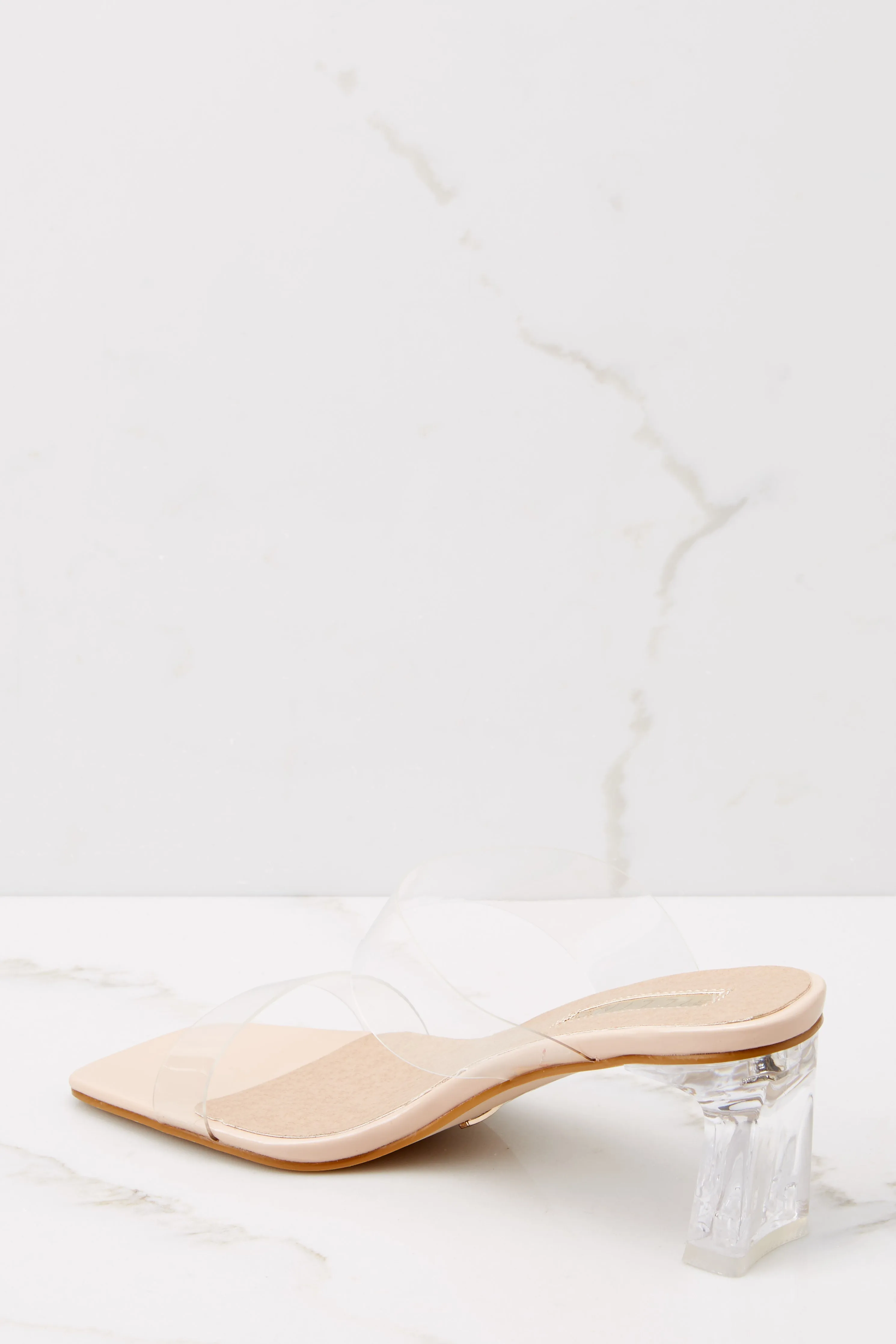 Xenia Elegant Nude Patent Clear High Heels